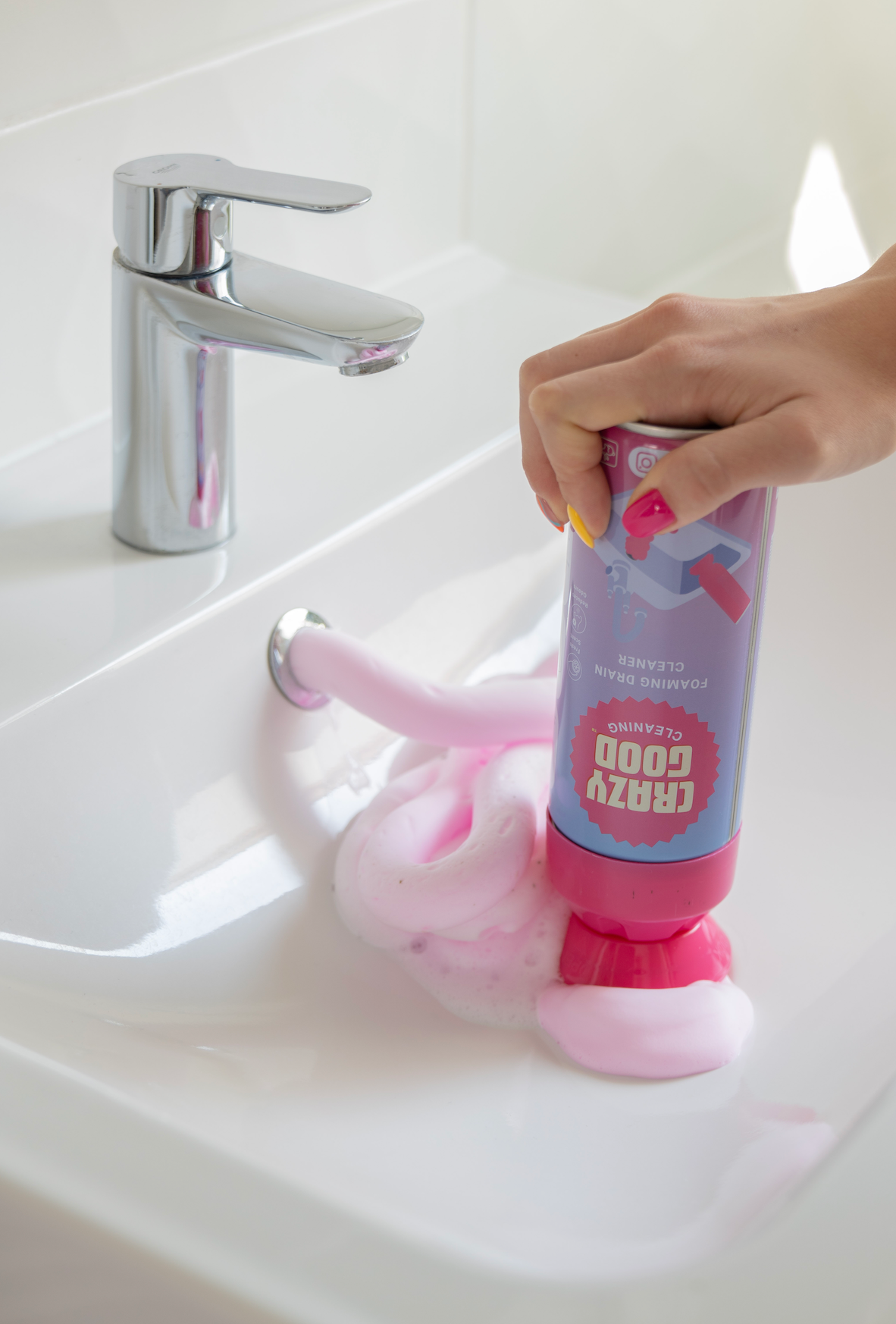 CRAZY GOOD FOAMING DRAIN CLEANER habzó lefolyótisztító és illatosító, Lemon Fresh (2 x 450 ml)