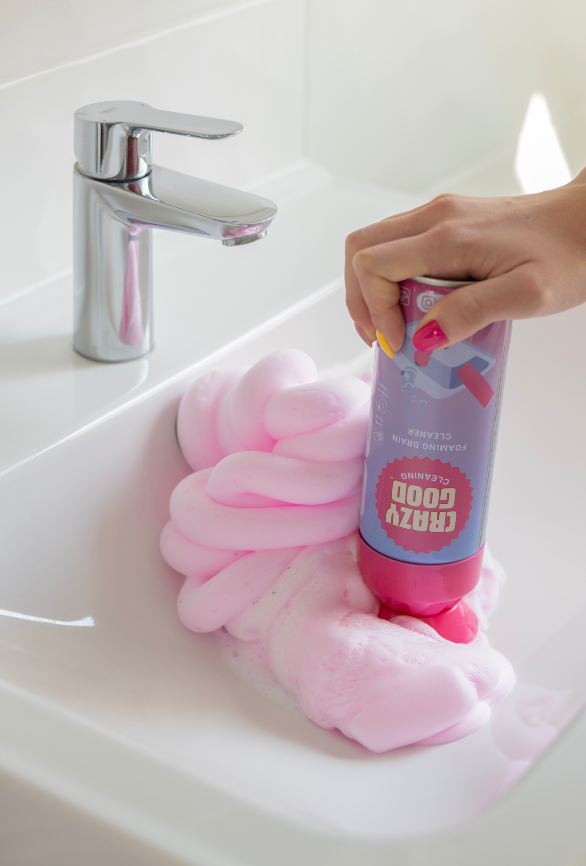 CRAZY GOOD FOAMING DRAIN CLEANER habzó lefolyótisztító és illatosító, Lemon Fresh (2 x 450 ml)