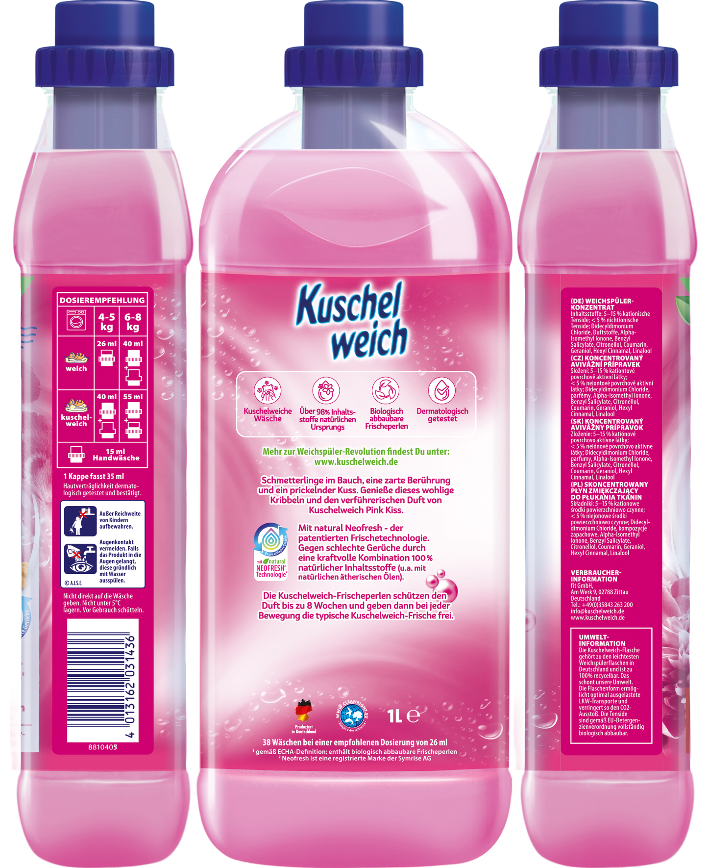 KUSCHELWEICH öblítő pink kiss illat (1 L)
