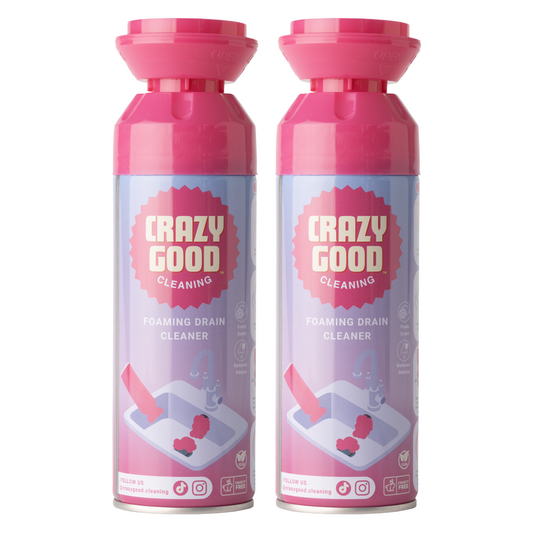 CRAZY GOOD FOAMING DRAIN CLEANER habzó lefolyótisztító és illatosító, Lemon Fresh (2 x 450 ml)