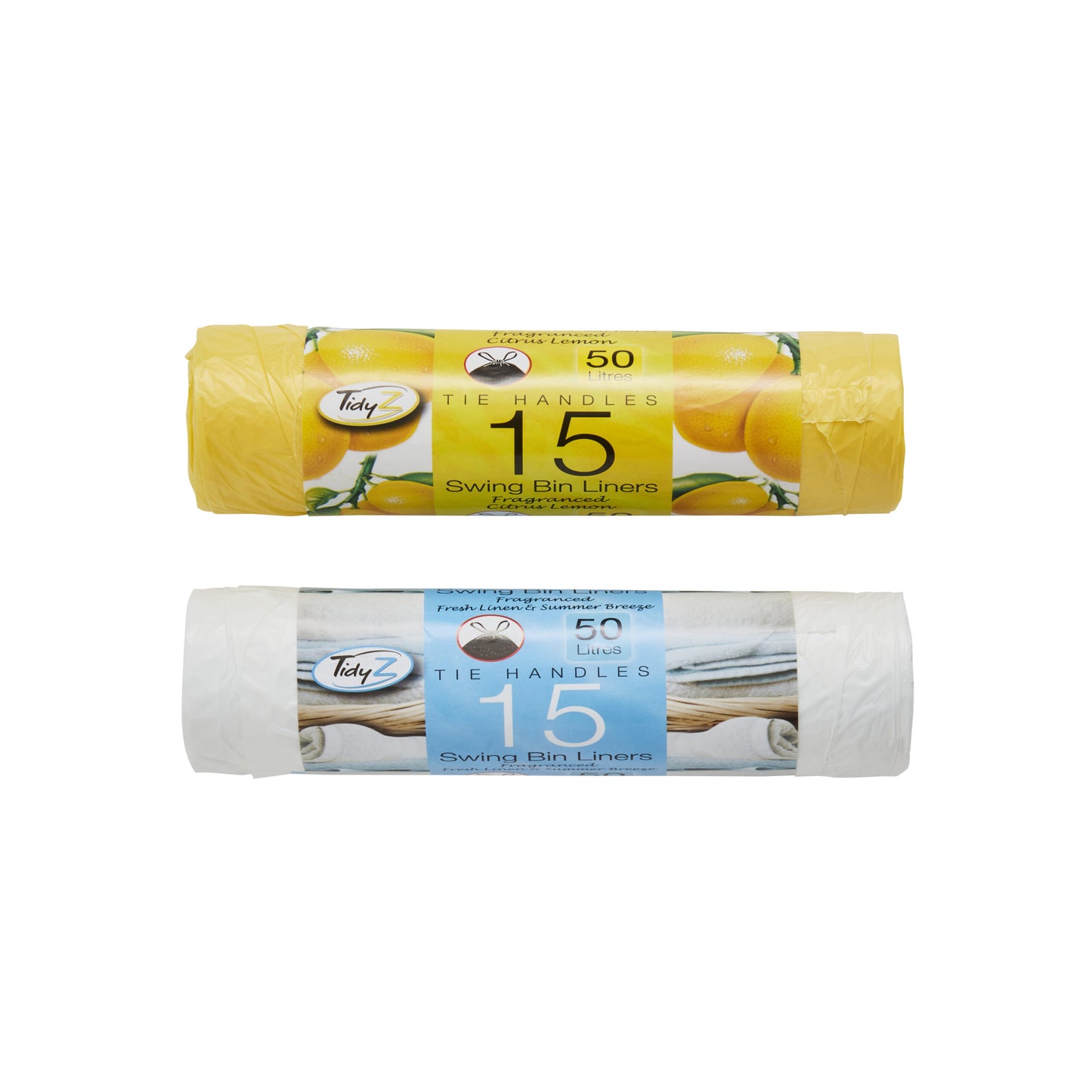 TidyZ Swing Bin Liners Fragranced Citrus Lemon & Summer Breeze 50 l szemeteszsák (2 x 15 db)