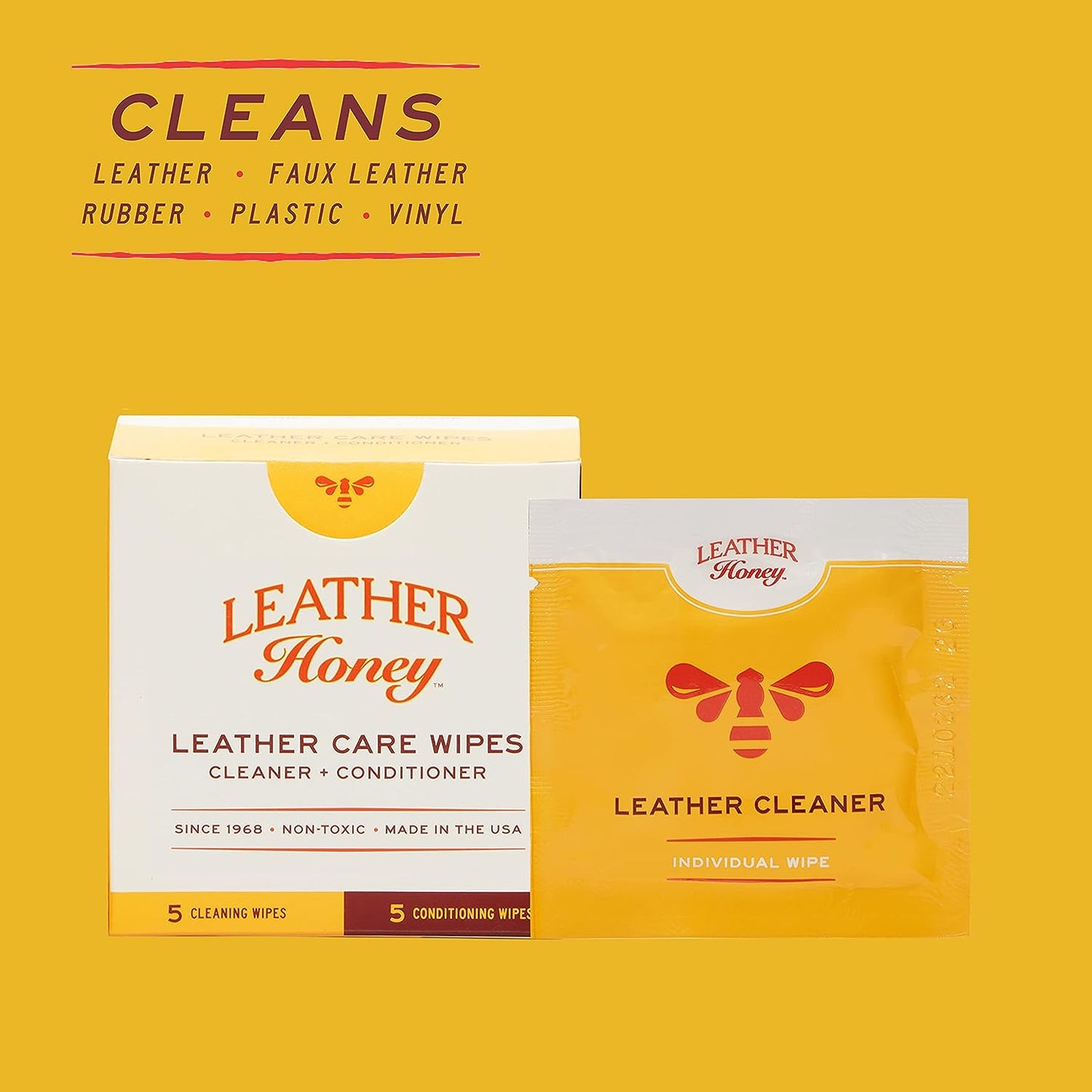 Leather Honey bőrtisztító és bőrápoló kendők (10 db)