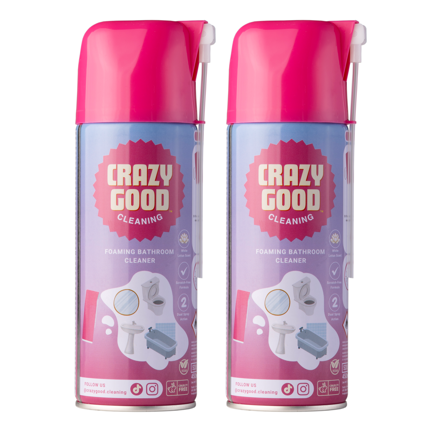 Crazy Good habzó fürdőszobai tisztítóspray (2 x 450 ml)